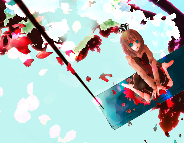 ushiromiya maria, umineko no naku koro ni, 00s, 1girl, barefoot, blue eyes, crown, dress, feet, female focus, red hair, solo