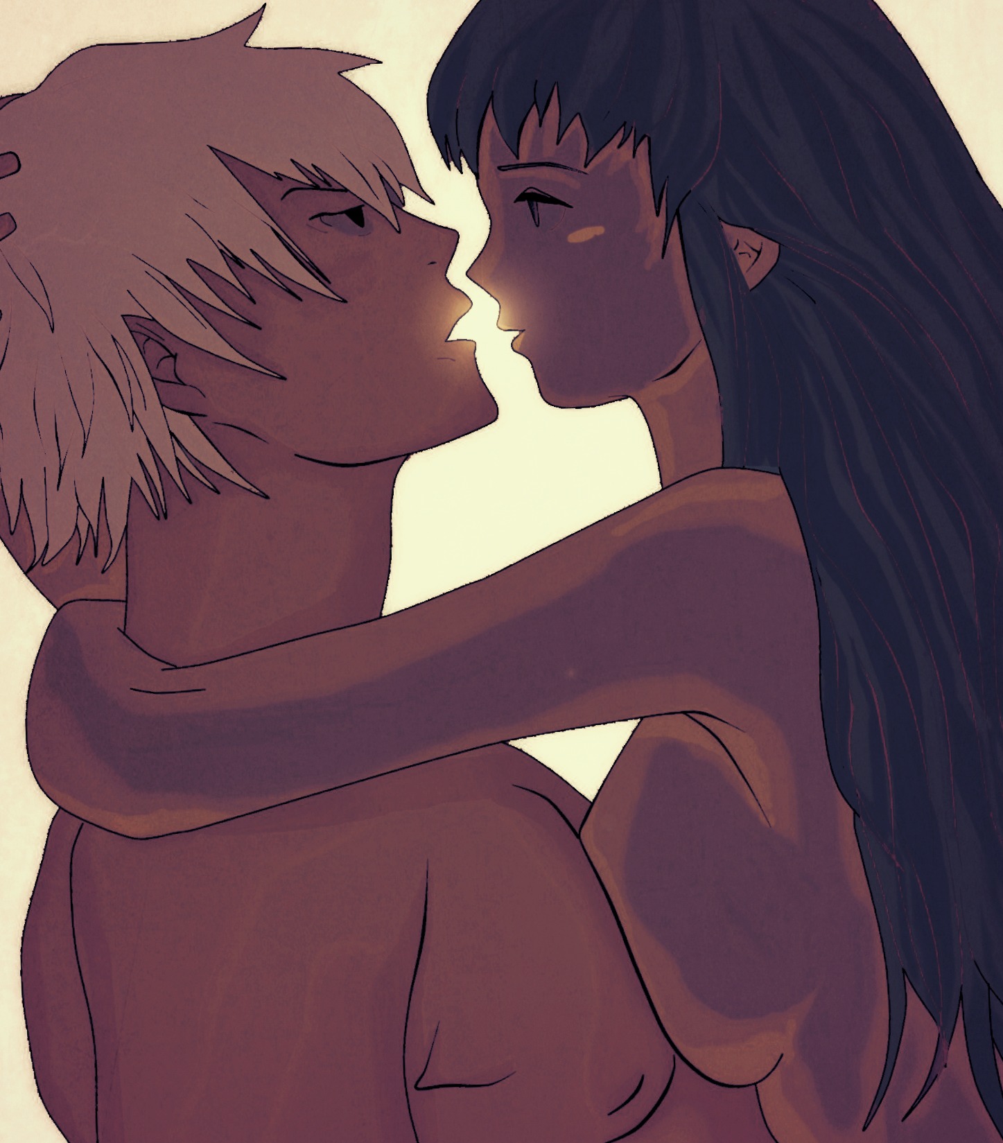 k' (kof), kula diamond, snk, the king of fighters, the king of fighters 2000, 1boy, 1girl, blue hair, nude, red eyes, sex