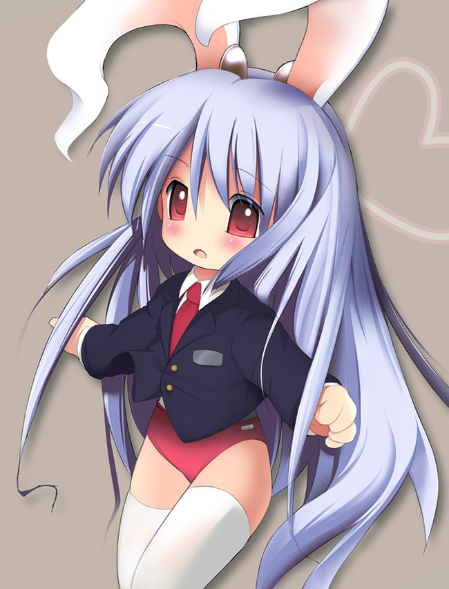 milk (artist), milk (pixiv178138), reisen udongein inaba, touhou, bad id, bad pixiv id, 1girl, alternate costume, animal ears, blue hair, buruma, female focus, gym uniform, loli, long hair, rabbit ears, red buruma, red eyes, solo, thighhighs