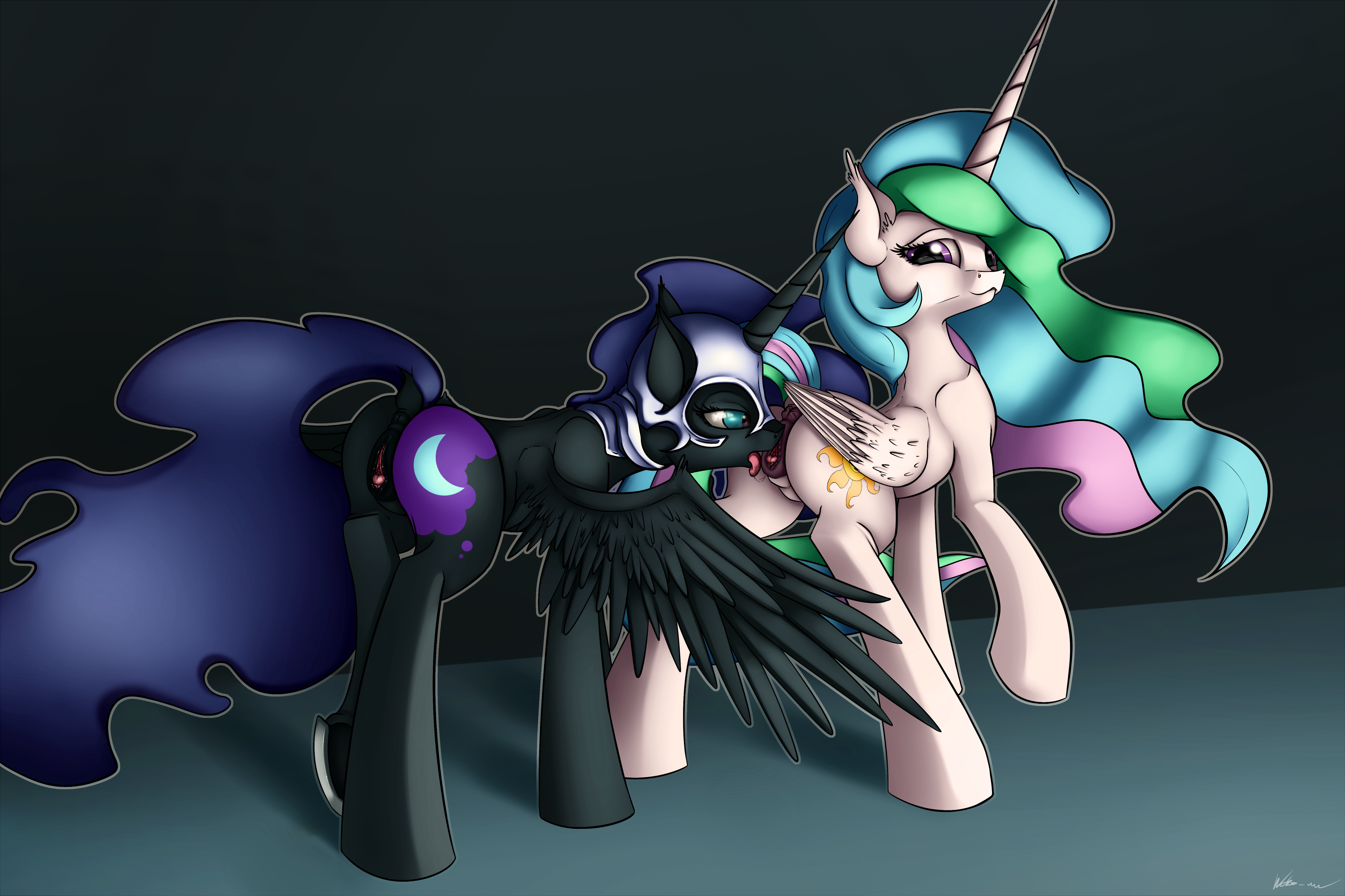 Rule34 – If it exists, there is porn of it / neko-me, nightmare moon (mlp), princess celestia (mlp) / 198081