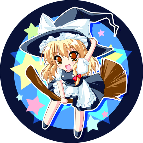 kamiya tomoe, kirisame marisa, touhou, lowres, 1girl, blonde hair, chibi, female focus, solo