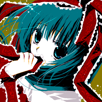 sakurazawa izumi, kagiyama hina, touhou, lowres, 1girl, female focus, green eyes, green hair, oekaki, ribbon, solo