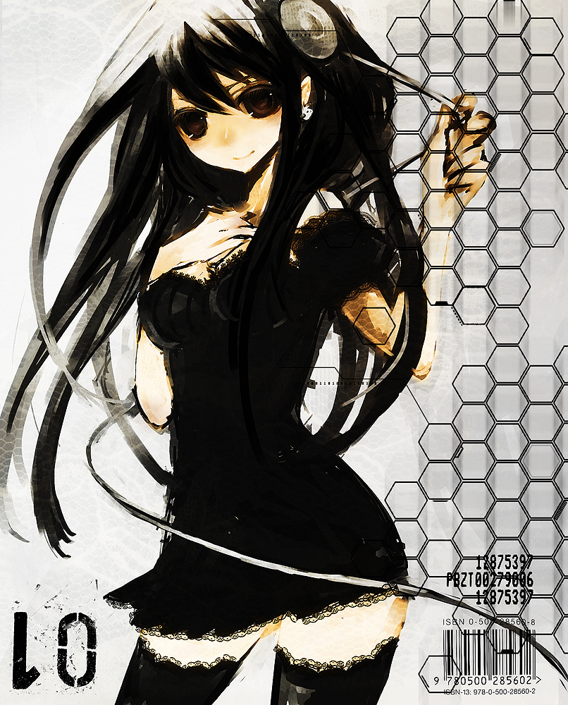 duca, kuro-nanoko, original, 1girl, black hair, brown eyes, female focus, long hair, solo, thighhighs, zettai ryouiki