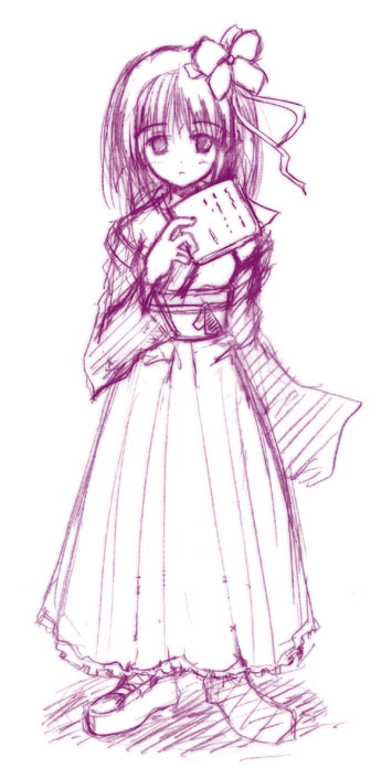 araissu, hieda no akyuu, touhou, bad id, bad pixiv id, 1girl, female focus, flower, monochrome, paper, purple theme, sketch, solo