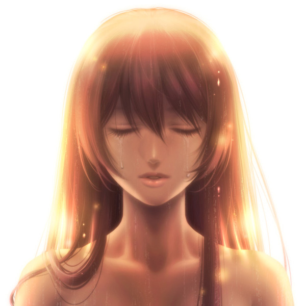 kayu, megurine luka, vocaloid, bad id, bad pixiv id, closed eyes, long hair, pink hair, realistic, solo, tears, very long hair, wet
