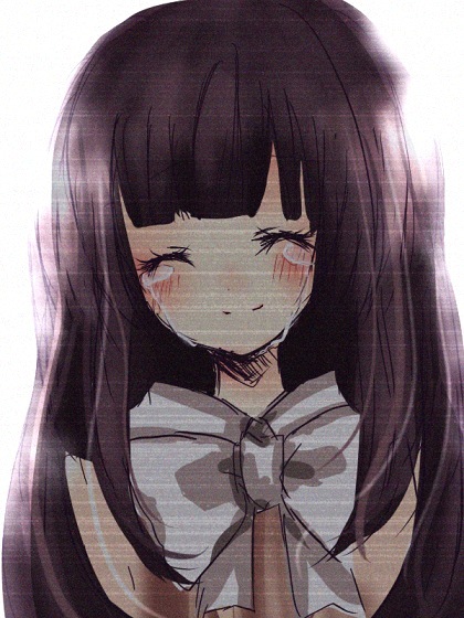 kohinata raichi, houraisan kaguya, touhou, bad id, bad pixiv id, 1girl, black hair, closed eyes, female focus, long hair, smile, solo, tears, white background
