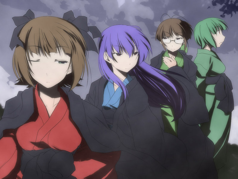 akane yuki, akizuki ritsuko, amami haruka, kisaragi chihaya, otonashi kotori, idolmaster, idolmaster (classic), idolmaster 1, bad id, bad pixiv id, 00s, blue hair, brown hair, green hair, japanese clothes, kimono