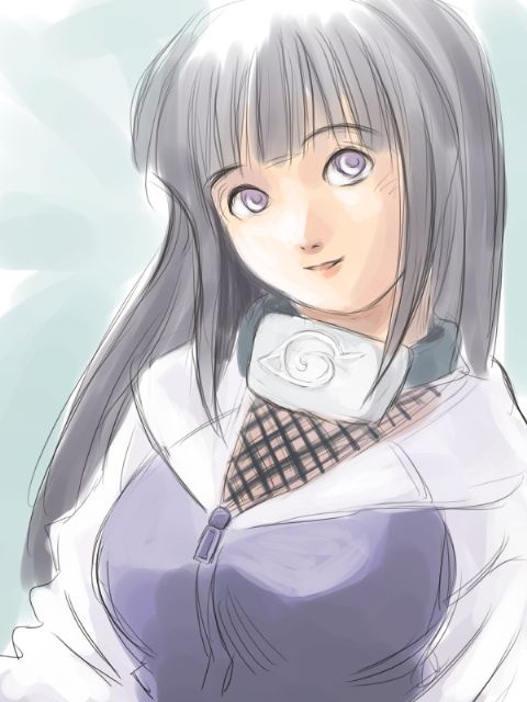 zinmasin, hyuuga hinata, naruto (classic), naruto (series), bad id, bad pixiv id, black hair, long hair, purple eyes, smile