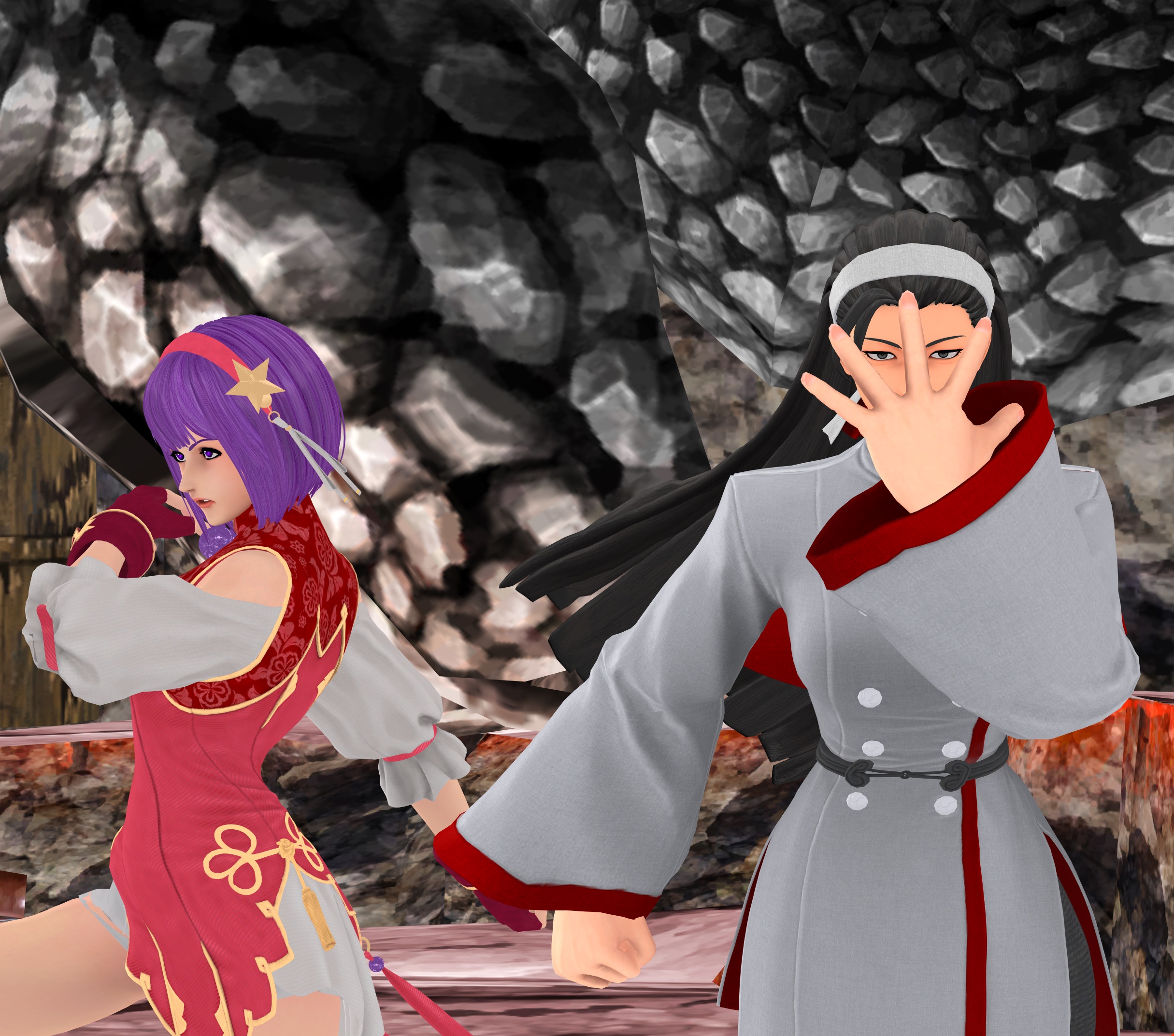 asamiya athena, kagura chizuru, jojo no kimyou na bouken, psycho soldier, snk, the king of fighters, the king of fighters xv, xnalara (medium)