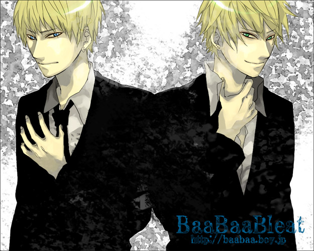 cain, rion (galerians), galerians, 2boys, blonde hair, formal clothes, looking at viewer, multiple boys, short hair, siblings, suit, twins