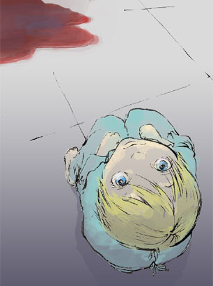 rion (galerians), galerians, lowres, tagme, blonde hair, blood, blue eyes, looking at viewer, short hair
