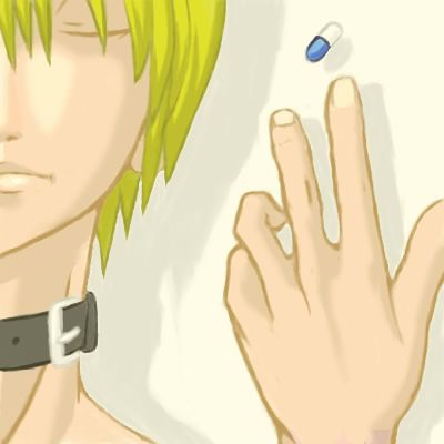 rion (galerians), galerians, lowres, tagme, blonde hair, drugs, pill, short hair, simple background