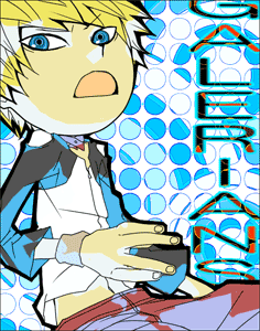 rion (galerians), galerians, lowres, tagme, 1boy, blonde hair, blue eyes, chibi, copyright name, looking at viewer, male focus, short hair, solo