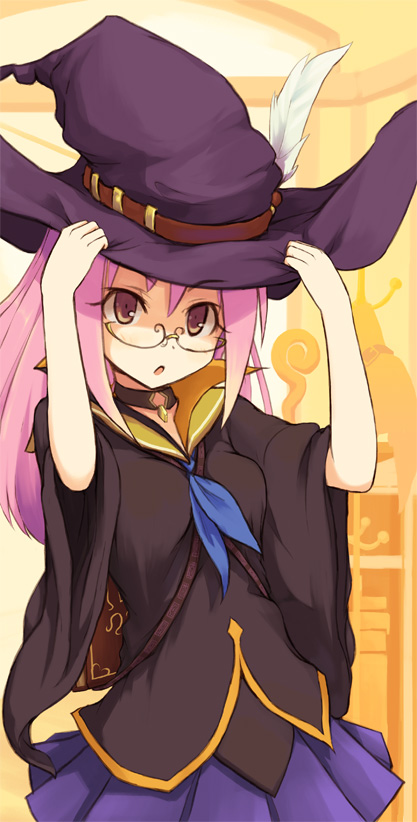 sakusaku, original, tagme, glasses, hat, solo, witch hat