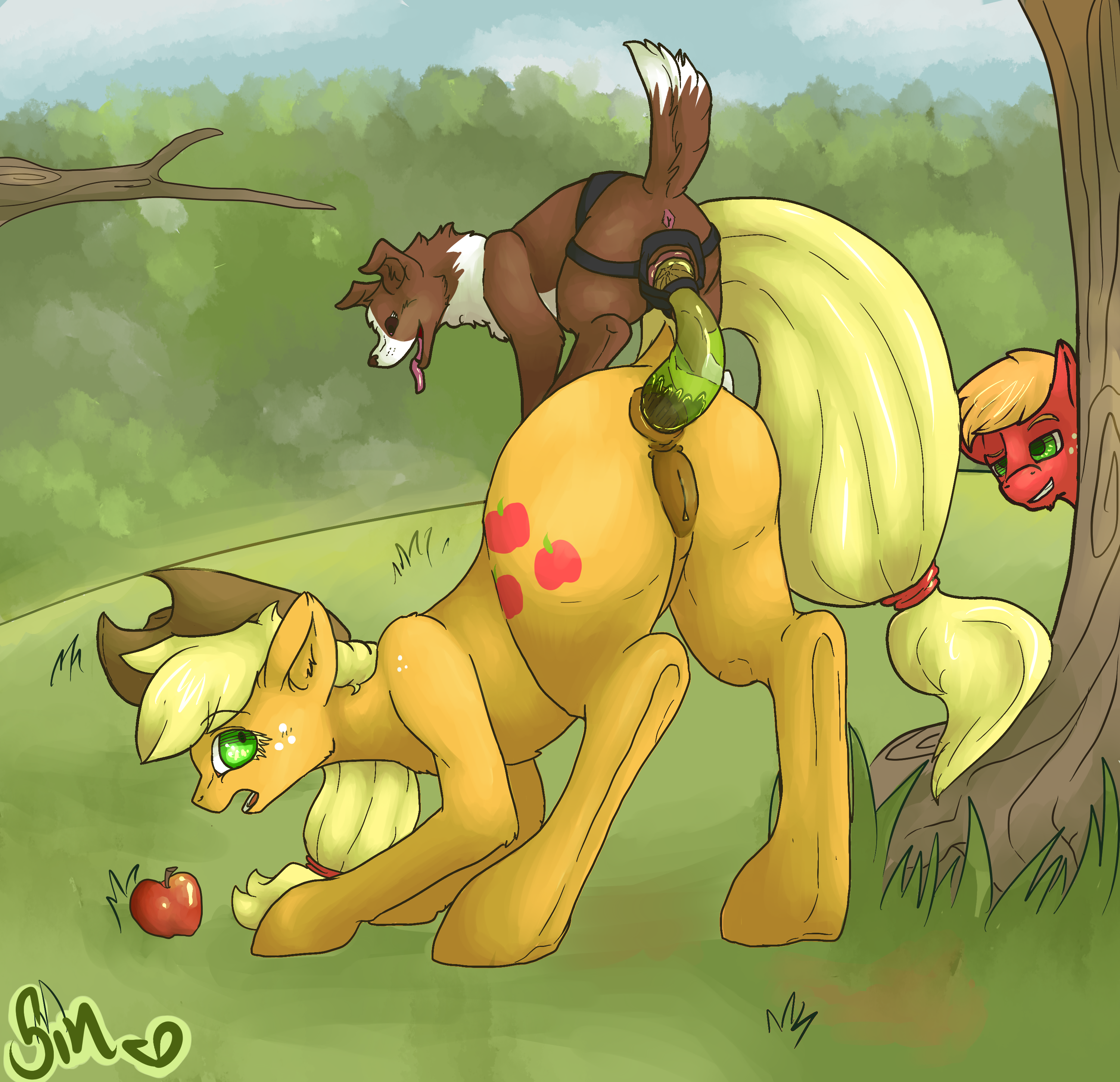 Rule34 – If it exists, there is porn of it / poisindoodles, applejack (mlp), big macintosh (mlp), winona (mlp) / 200562