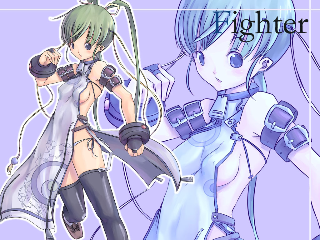 artist request, 1girl, antenna hair, belt, black thighhighs, blue eyes, blush, breasts, covered erect nipples, dress, female focus, gloves, green hair, hair ribbon, long hair, lowleg, lowleg panties, panties, ribbon, side-tie panties, sideboob, solo, thighhighs, twintails, underwear, white panties, zoom layer