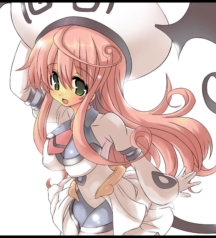 lala satalin deviluke, peke (to love-ru), to love-ru, bad id, bad pixiv id, 00s, 1girl, bodysuit, female focus, gloves, green eyes, hat, leotard, long hair, necktie, pink hair, solo, tail, thighhighs