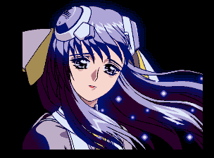 kizuyomina asayuki, blazing star, animated, animated gif, lowres, blue hair, glowing, purple eyes, wavy hair