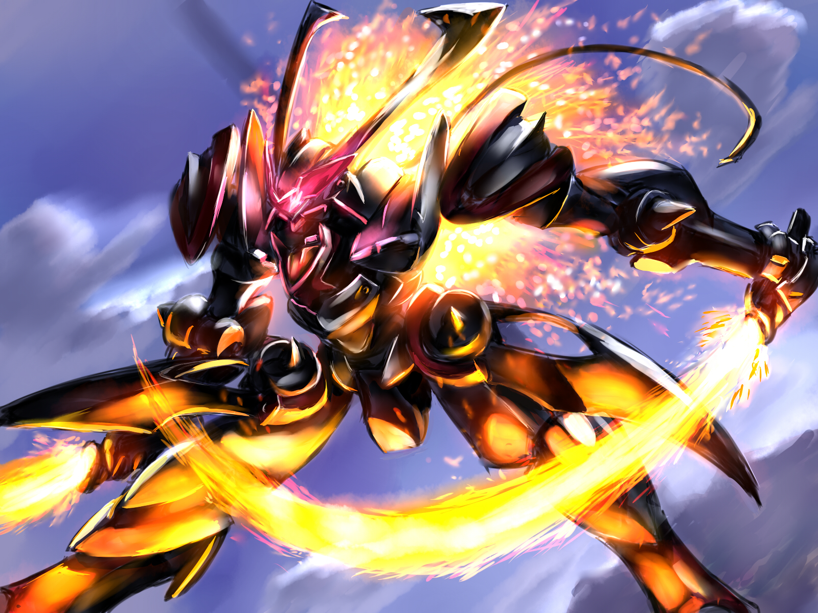 radical red, masurao, gundam, gundam 00, highres, 00s, energy sword, katana, mecha, robot, sword, weapon