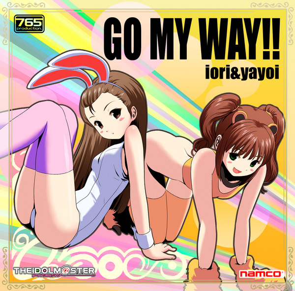 ponnetsu, minase iori, takatsuki yayoi, idolmaster, idolmaster (classic), image sample, pixiv sample, resized, 00s, album cover, animal ears, cover, gloves, no panties, old school swimsuit, one-piece swimsuit, playboy bunny swimsuit, rabbit ears, school swimsuit, swimsuit, thighhighs, twintails, white one-piece swimsuit, white school swimsuit