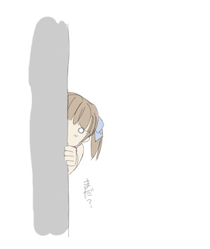 you2, fukuzawa yumi, maria-sama ga miteru, lowres, 00s, 1girl, chibi, female focus, o o, peeking out, solo, twintails