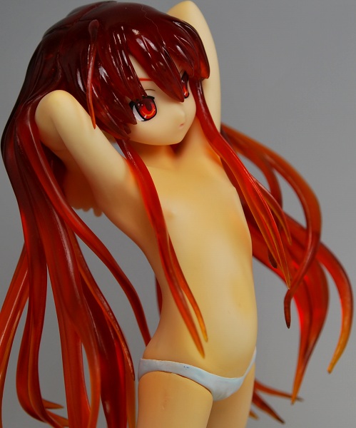 shana, shakugan no shana, photo (medium), 00s, 1girl, armpits, female focus, figure, flat chest, loli, long hair, matching hair/eyes, panties, red eyes, red hair, solo, underwear, very long hair