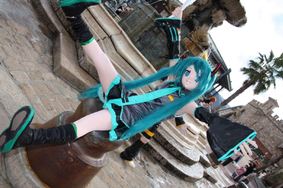 hatsune miku, vocaloid, photo (medium), asian, cosplay, kigurumi, mask, zentai