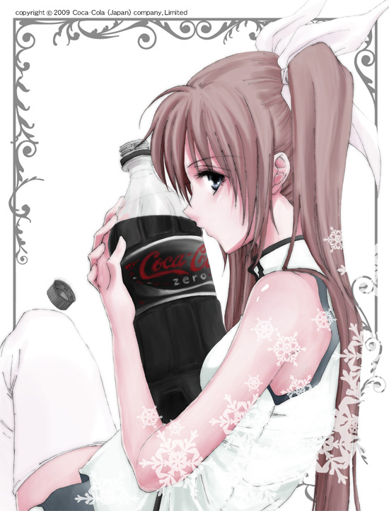 lina (interlude), takamachi nanoha, takamachi nanoha (aggressor mode), coca-cola, coca-cola zero, lyrical nanoha, mahou shoujo lyrical nanoha, mahou shoujo lyrical nanoha strikers, 00s, product placement, solo