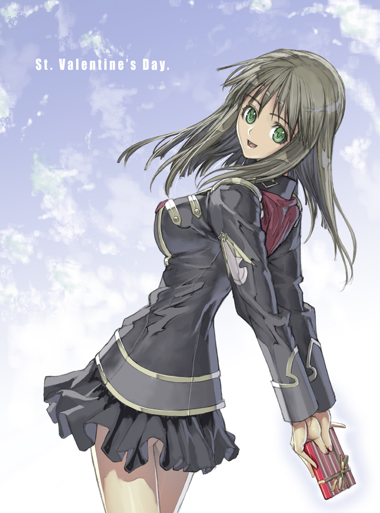nakabayashi reimei, setsuko ohara, banpresto, super robot wars, super robot wars z, super robot wars z1, brown hair, green eyes, long hair, military, military uniform, solo, valentine