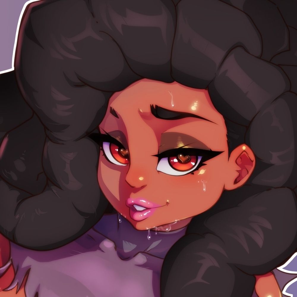 1boy, black hair, dark skin, heart, heart-shaped pupils, long hair, looking at viewer, luminoustwix, symbol-shaped pupils, trap