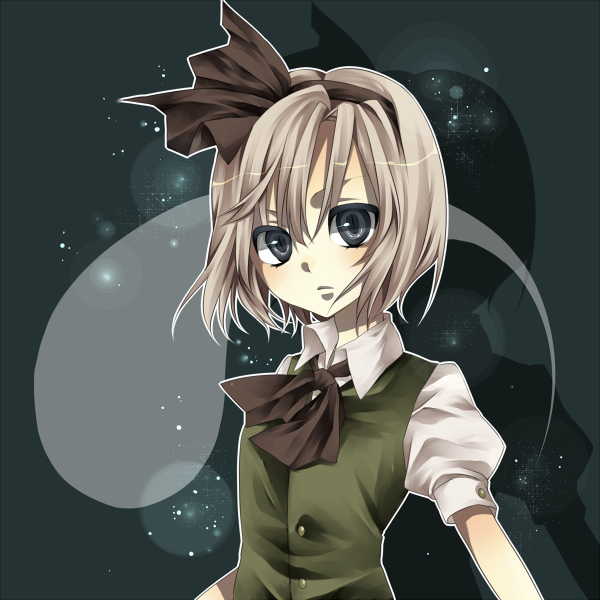 tsukioka tsukiho, konpaku youmu, konpaku youmu (ghost), touhou, silver hair, bad id, bad pixiv id, 1girl, blue eyes, female focus, hitodama, short hair, solo