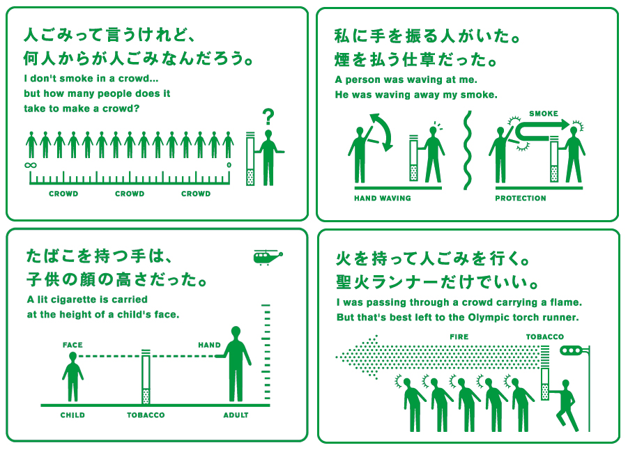 translated, japanese text, monochrome, sign, smoking