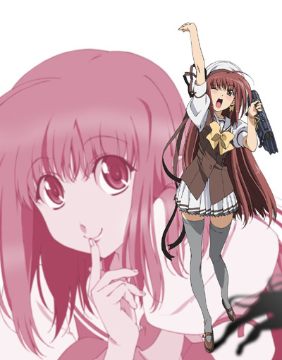 lisianthus, shuffle!, 00s, brown eyes, hat, long hair, red hair, school uniform
