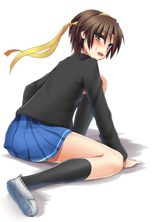 masayu, naoe riki, little busters!, bad id, bad pixiv id, 1boy, bob cut, crossdressing, crossdressing (mtf), male focus, miniskirt, school uniform, skirt, solo, trap