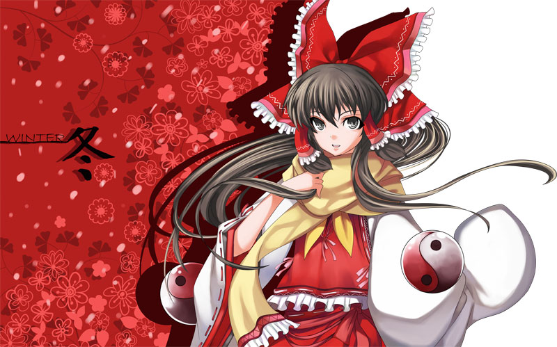 senzi, hakurei reimu, mountain of faith, touhou, 1girl, female focus, japanese clothes, miko, solo