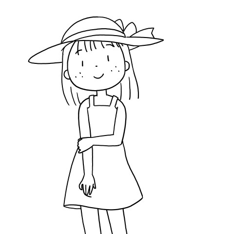 yamanokonza, original, animated, animated gif, 1girl, bow, dress, freckles, hat, hat bow, holding own arm, looking at viewer, monochrome, short hair, sleeveless, sleeveless dress, smile, standing, sun hat, sundress, wind