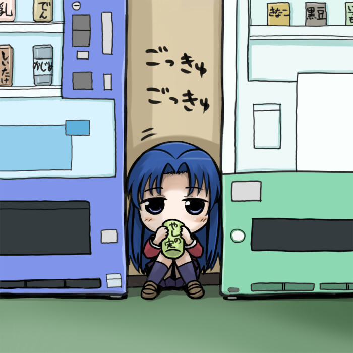 denden, kawashima ami, toradora!, 00s, blue eyes, blue hair, chibi, solo