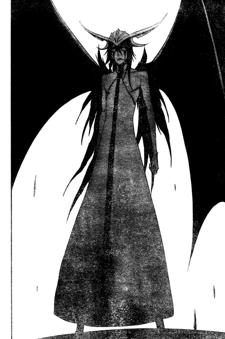 kubo tite, ulquiorra cifer, bleach, official art, spoilers, 00s, 1boy, arrancar, bare arms, bat wings, expressionless, facial mark, full body, hair between eyes, horns, male focus, monochrome, number tattoo, resurreccion, skull, sleeveless, slit pupils, solo, tattoo, wings