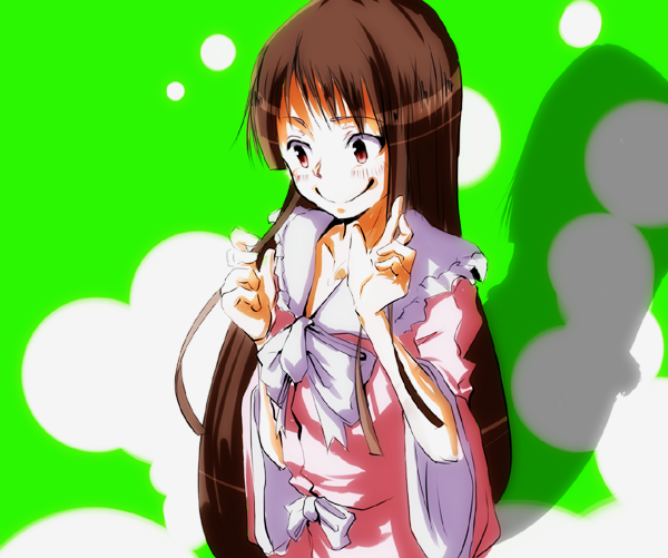 yae (mono110), houraisan kaguya, touhou, bad id, bad pixiv id, 1girl, female focus, smile, solo, standing