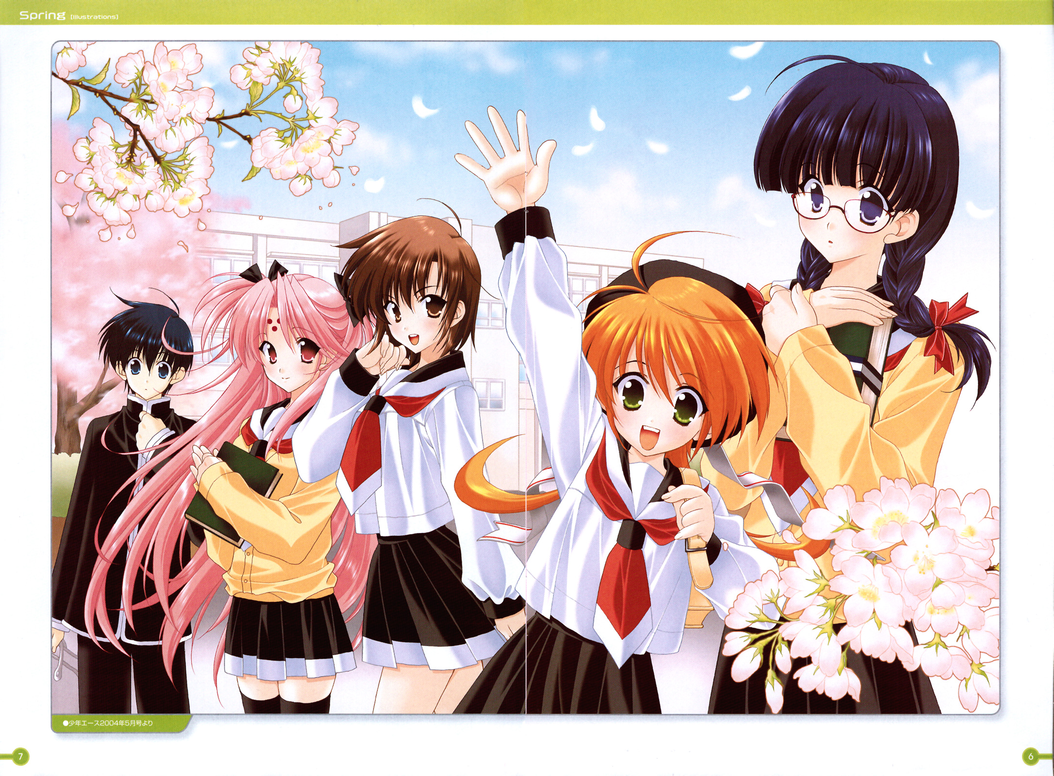 kojima kirie, koyomi hare nanaka, miharu sena kanaka, sasaki yukinari, tomoka lana jude, girls bravo, highres, tagme, 00s