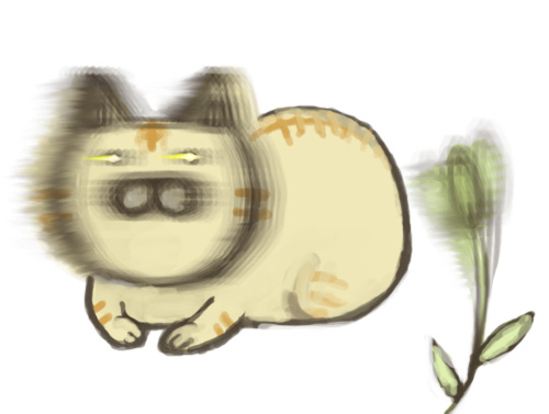 noja, lowres, animal, cat, cat teaser, glowing, glowing eyes, motion blur, no humans