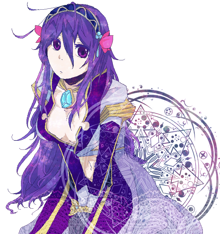warlock (ragnarok online), ragnarok online, commentary request, 1girl, black hairband, blue gemstone, breasts, cleavage, closed mouth, coat, cowboy shot, crop top, expressionless, gem, grey coat, hair between eyes, hairband, large breasts, long bangs, long hair, looking at viewer, magic circle, monochrome, navel, open clothes, open coat, pants, pearl hair ornament, purple eyes, purple hair, purple pants, purple theme, sidelocks, simple background, solo, wasabira, white background