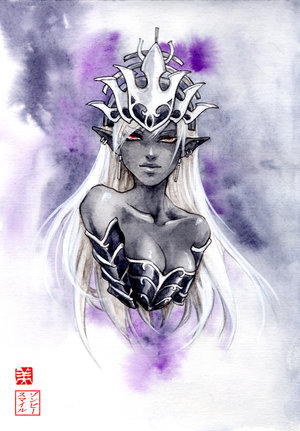 lowres, tagme, dark elf, elf, pointy ears