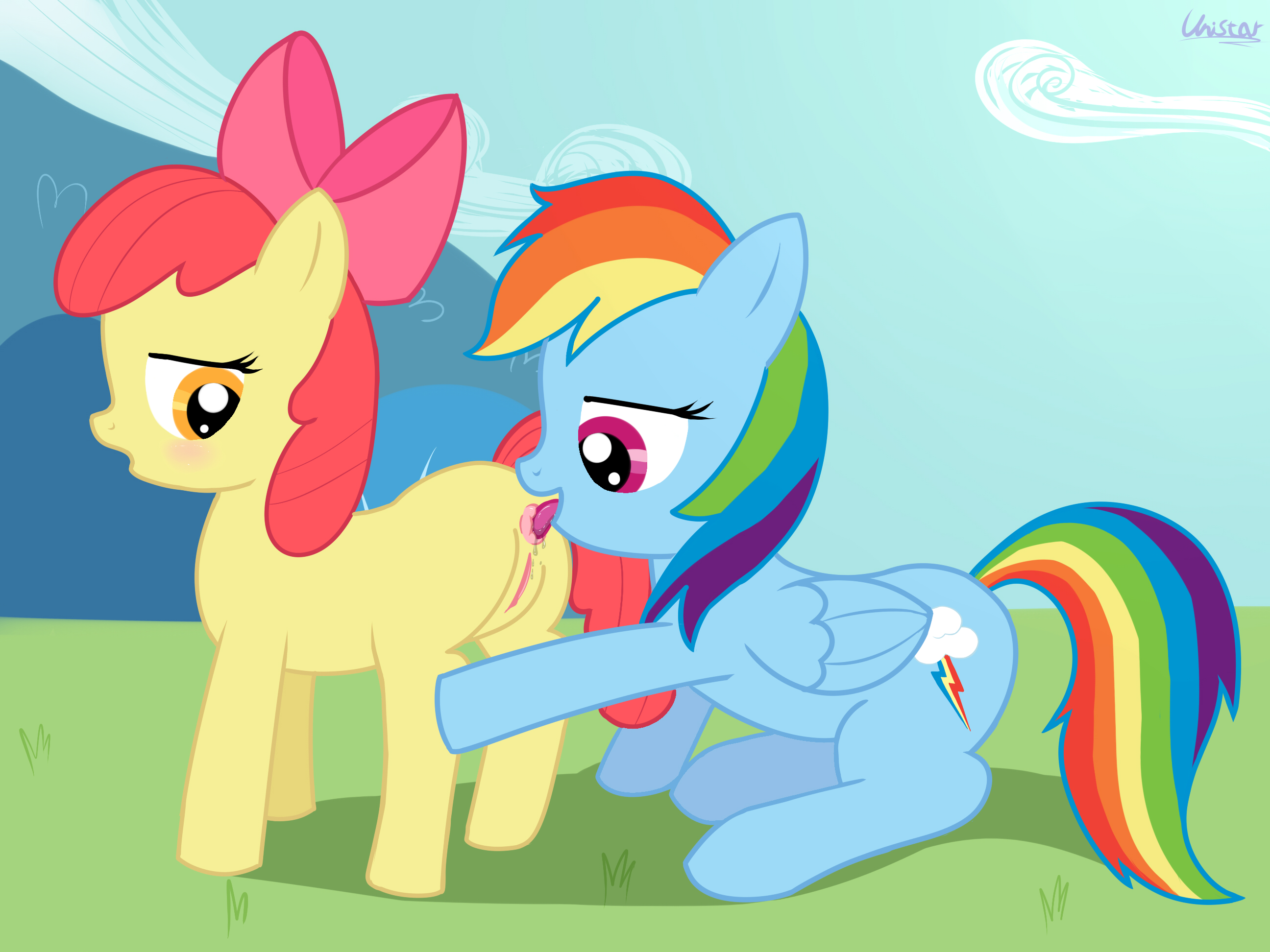 Rule34 – If it exists, there is porn of it / unistar, apple bloom (mlp), rainbow dash (mlp) / 203592