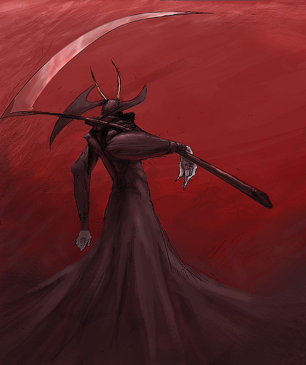 jedah dohma, capcom, darkstalkers, tagme, nail polish, red nails, scythe