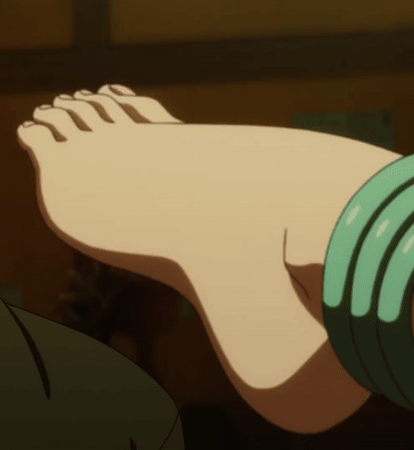 gemini (fairy tail), lucy heartfilia, fairy tail, fairy tail: dragon cry, animated, animated gif, anime screenshot, 1girl, anklet, feet, foot focus, gemini (bar altair dancer) (fairy tail), jewelry, lucy heartfilia (bar altair dancer) (fairy tail)