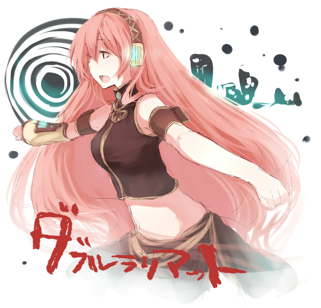 tetsuo (tashirosu), megurine luka, vocaloid, tagme, 1girl, female focus, long hair, pink hair, solo