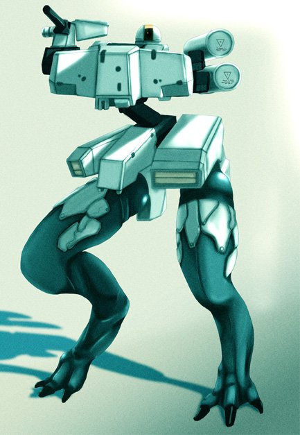 onibi (foxhound4185), gekko, gekko (metal gear), metal gear (series), metal gear solid 4: guns of the patriots, mechanical, bad id, bad pixiv id, camera, gun, mecha, no humans, realistic, robot, shadow, weapon