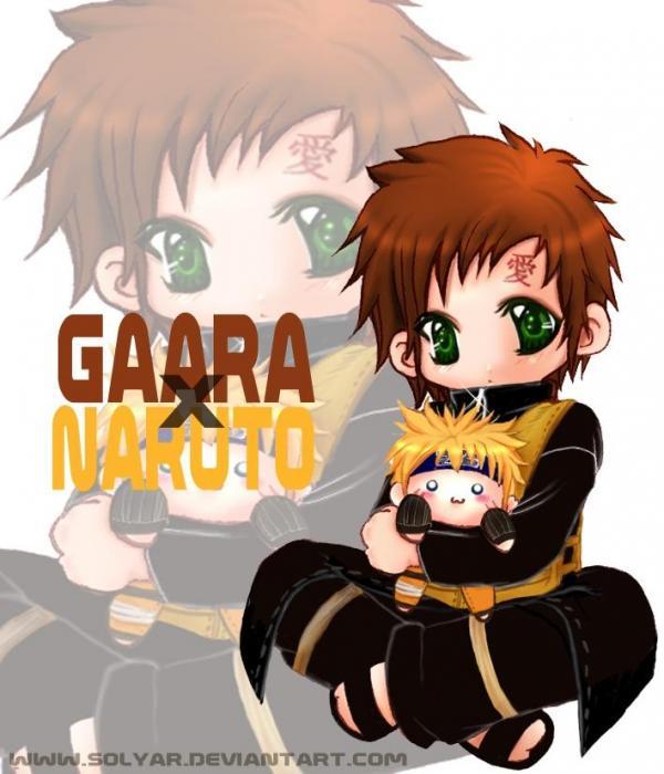 solyar, gaara (naruto), uzumaki naruto, naruto (classic), naruto (series), 1boy, artist name, character doll, chibi, doll, green eyes, indian style, red hair, sitting