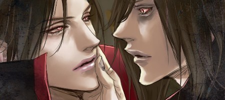lily (artist), uchiha itachi, uchiha madara, naruto (series), naruto shippuuden, lowres, cloak, lips, male focus, yaoi